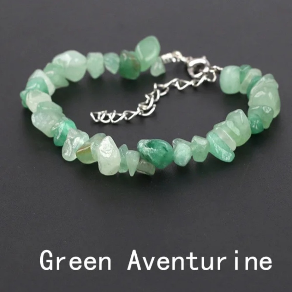 Green Aventurine Chip Bracelet - Natural Stone